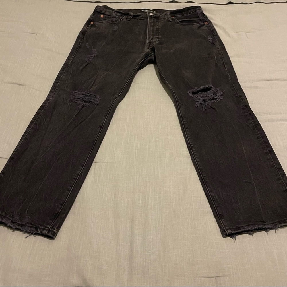 Mens denim distressed jeans